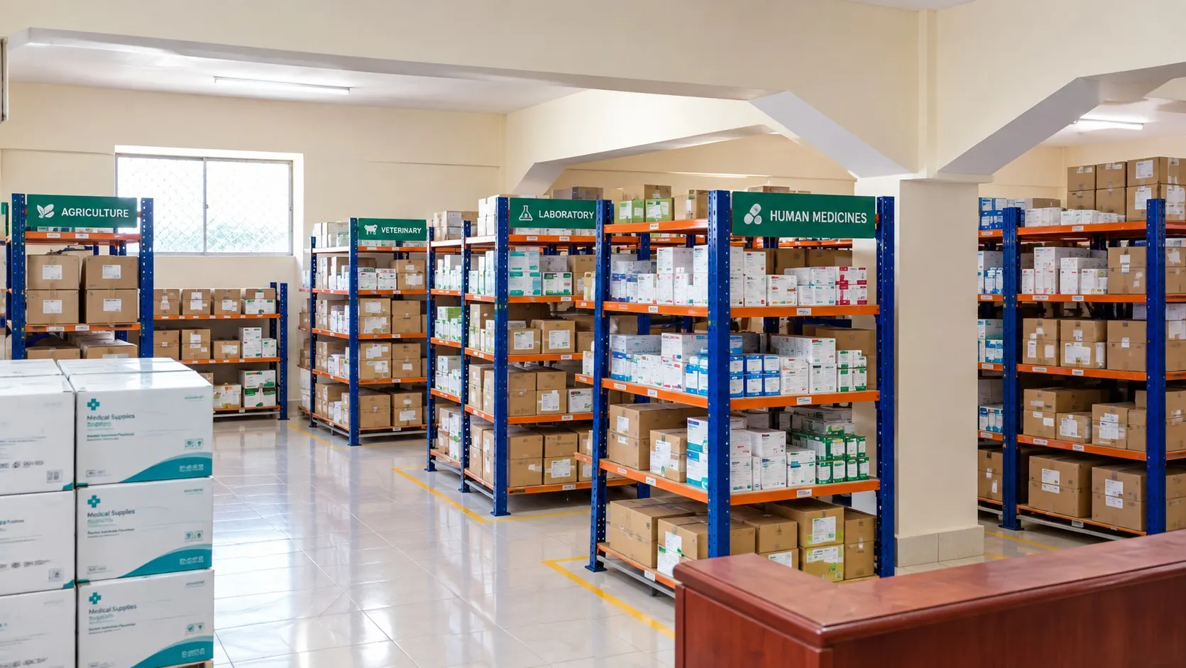Stock on the shelves of the Xanaano warehouse